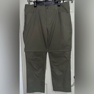 Eddie Bauer Mens Size 40 x 30 Convertible Tech Pants /Shorts Green